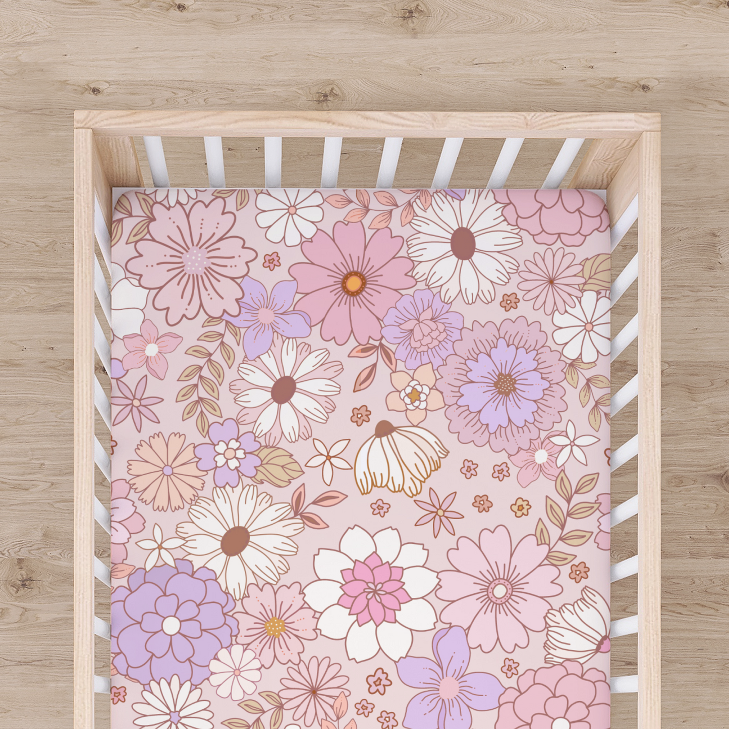 FLOWER GIRL FITTED CRIB SHEET
